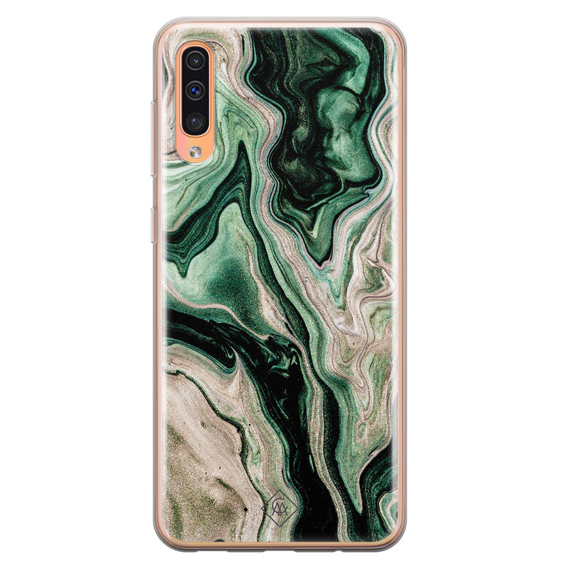 Casimoda Samsung Galaxy A50/A30s siliconen hoesje - Green waves