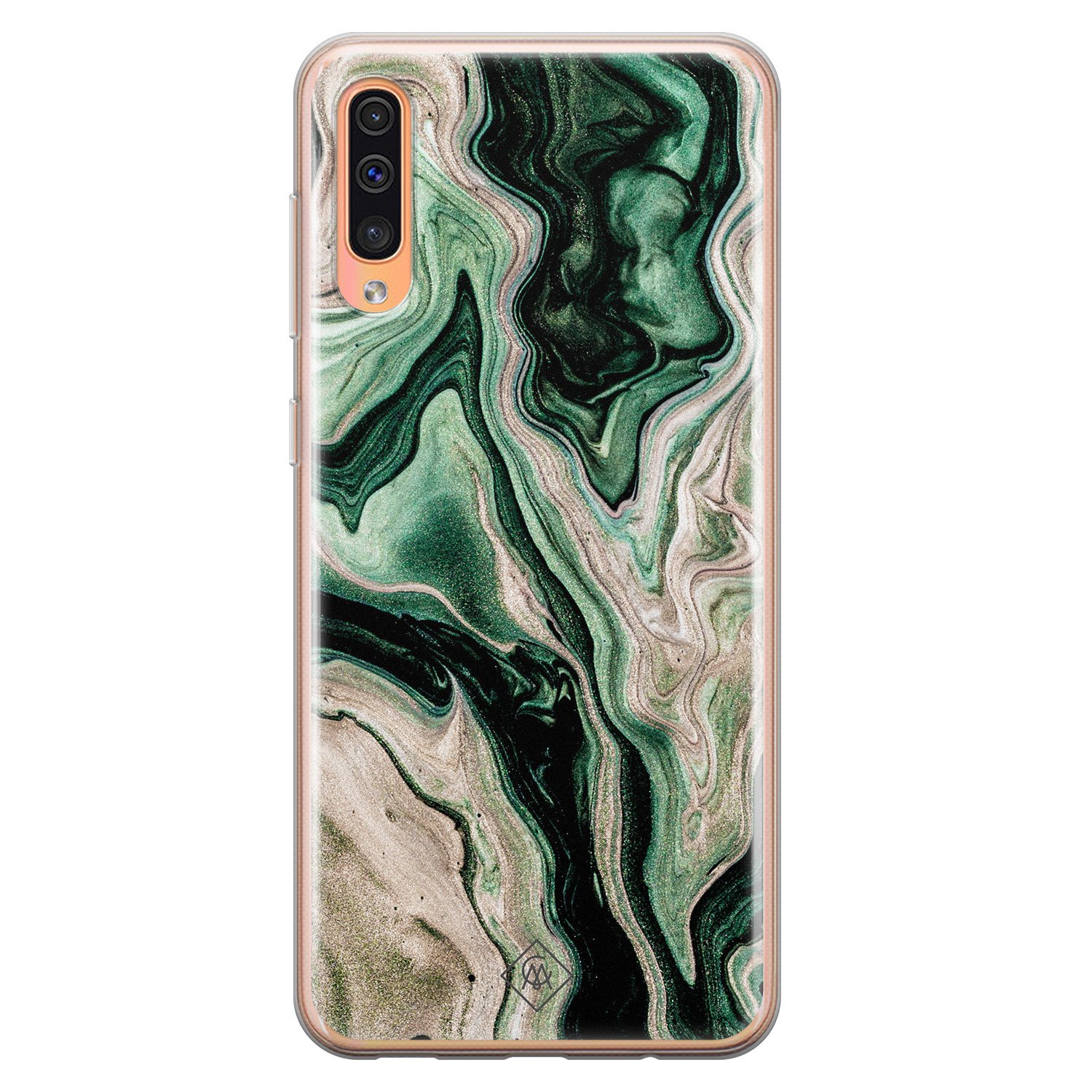 Samsung Galaxy A50 A30s siliconen hoesje Green waves