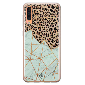 Casimoda Samsung Galaxy A50/A30s siliconen hoesje - Luipaard marmer mint