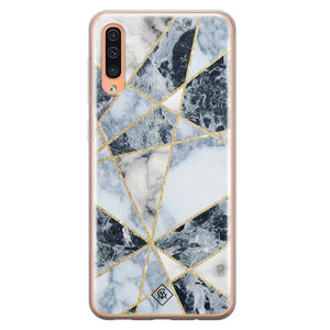 Casimoda Samsung Galaxy A50/A30s siliconen hoesje - Marmer blauw
