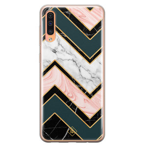 Casimoda Samsung Galaxy A50/A30s siliconen hoesje - Marmer triangles