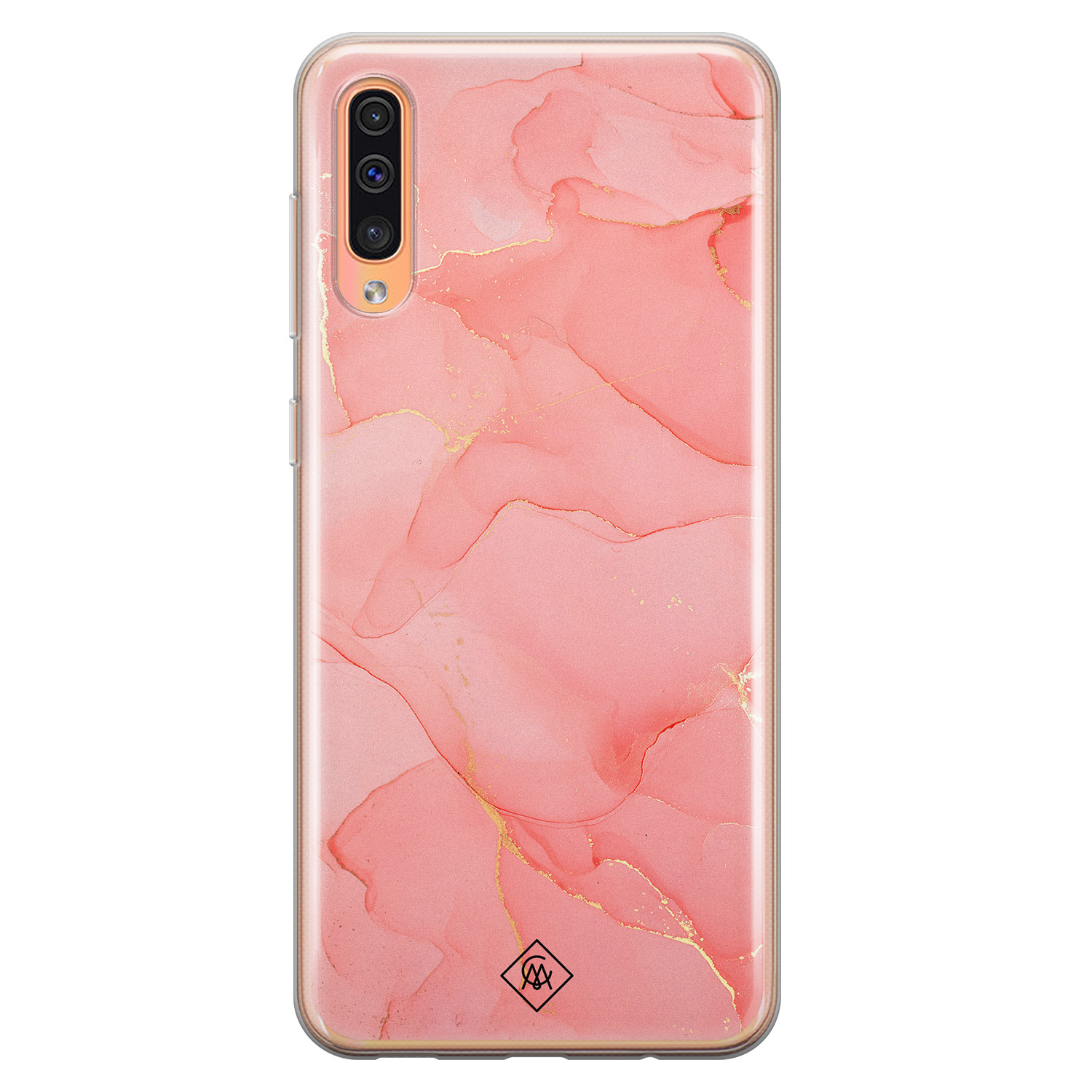 Samsung Galaxy A50/A30s siliconen hoesje - Marmer roze