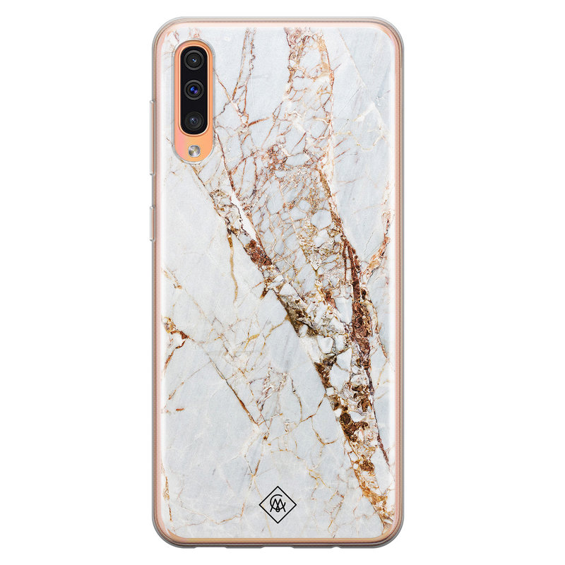 Casimoda Samsung Galaxy A50/A30s siliconen hoesje - Marmer goud