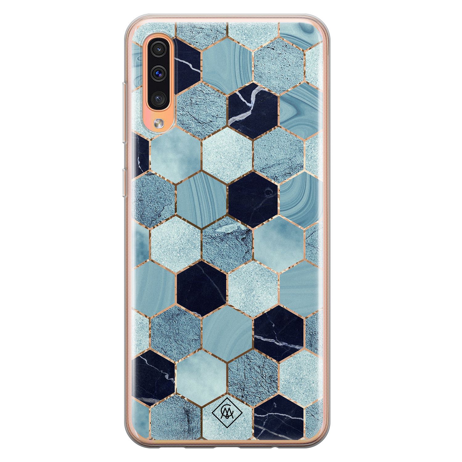 Samsung Galaxy A50 A30s siliconen hoesje Blue cubes