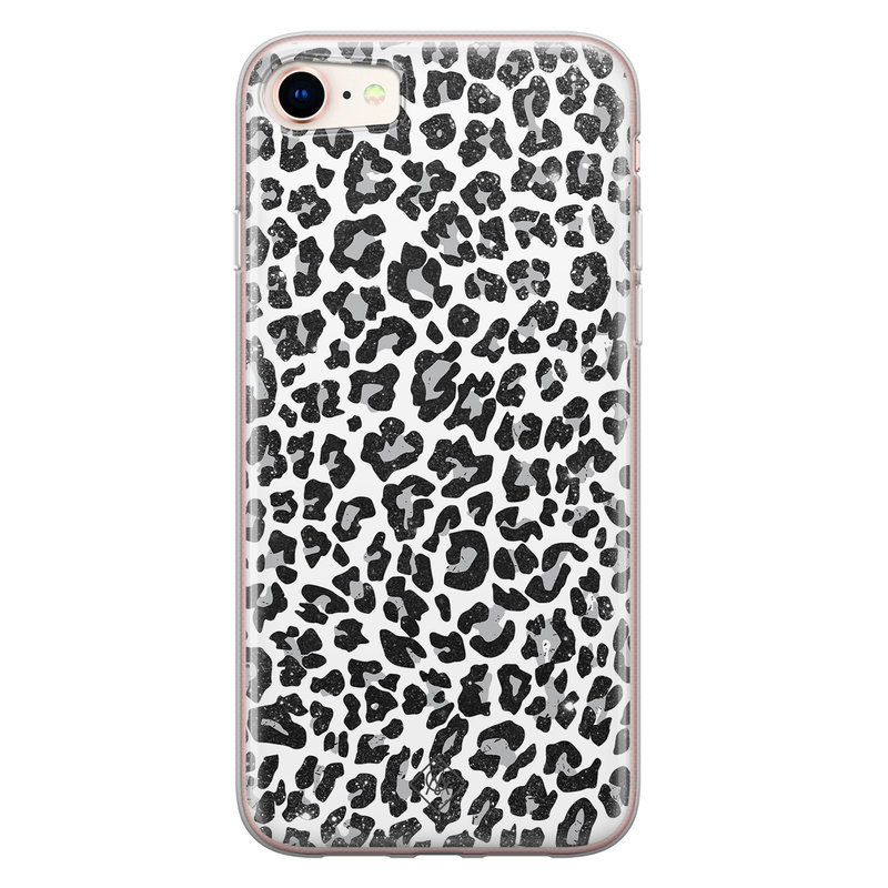 Casimoda iPhone 8/7 siliconen telefoonhoesje - Luipaard grijs