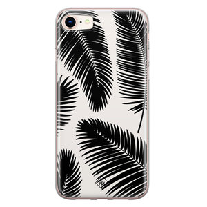 Casimoda iPhone 8/7 siliconen hoesje - Palm leaves silhouette