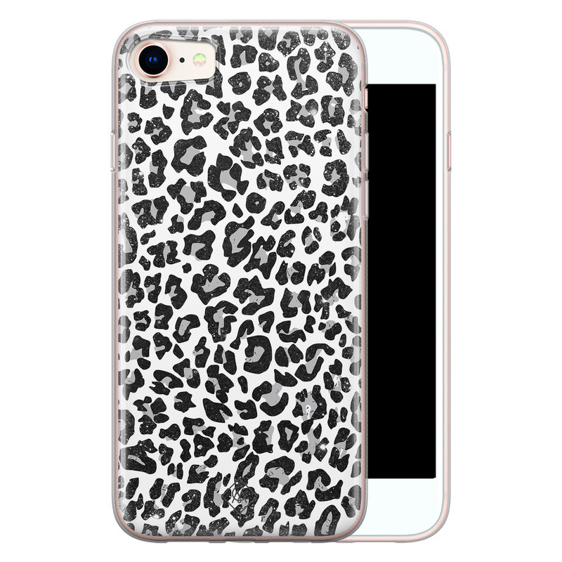 Casimoda iPhone 8/7 siliconen telefoonhoesje - Luipaard grijs