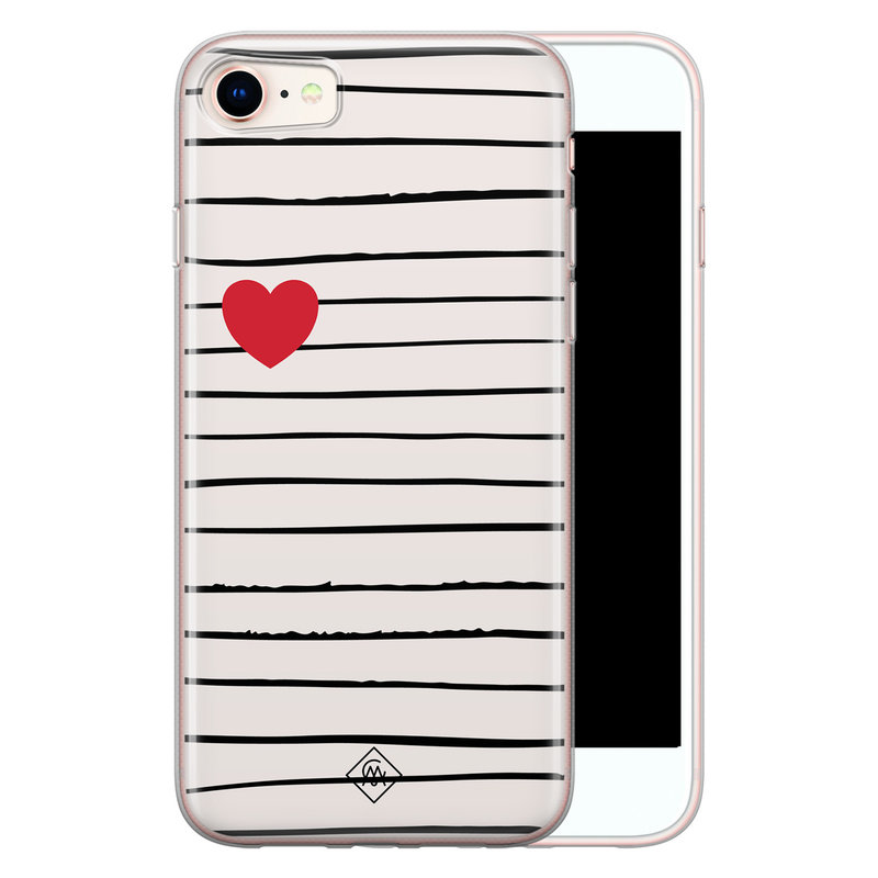 Casimoda iPhone 8/7 siliconen hoesje - Heart queen