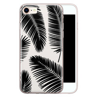 Casimoda iPhone 8/7 siliconen telefoonhoesje - Palm leaves silhouette