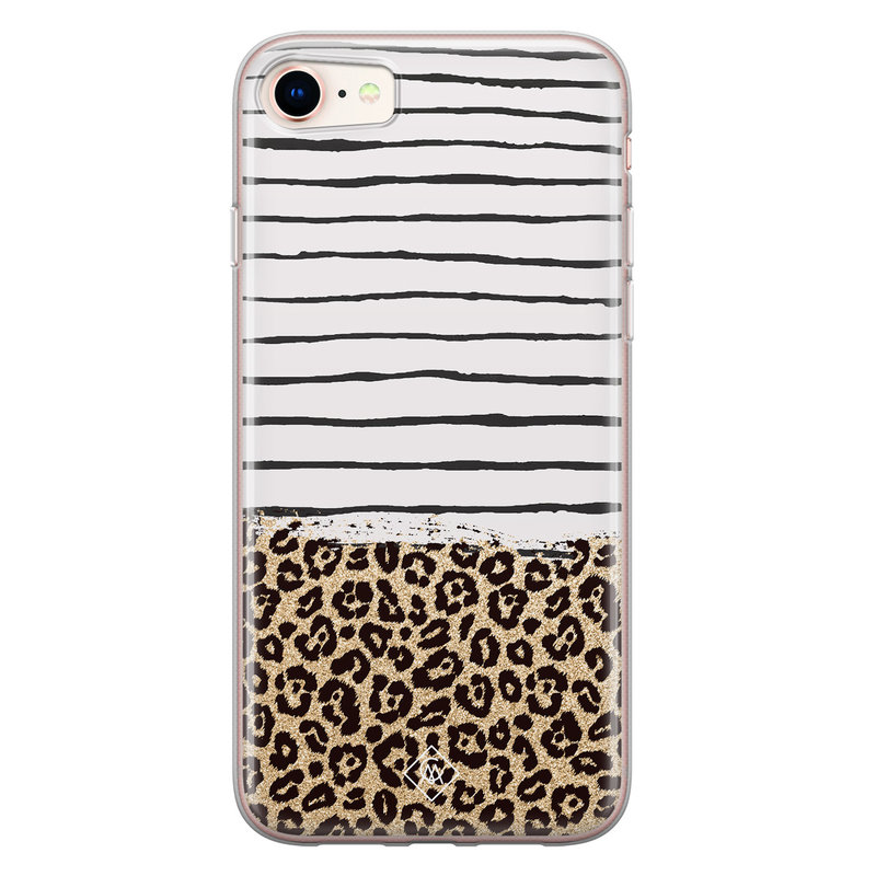 Casimoda iPhone 8/7 siliconen telefoonhoesje - Leopard lines