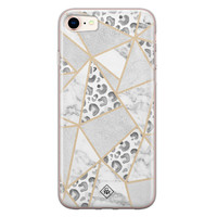 Casimoda iPhone 8/7 siliconen telefoonhoesje - Stone & leopard print