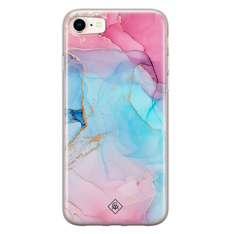 Casimoda iPhone 8/7 siliconen hoesje - Marble colorbomb