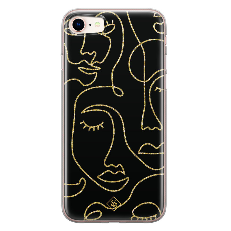 Casimoda iPhone 8/7 siliconen hoesje - Abstract faces