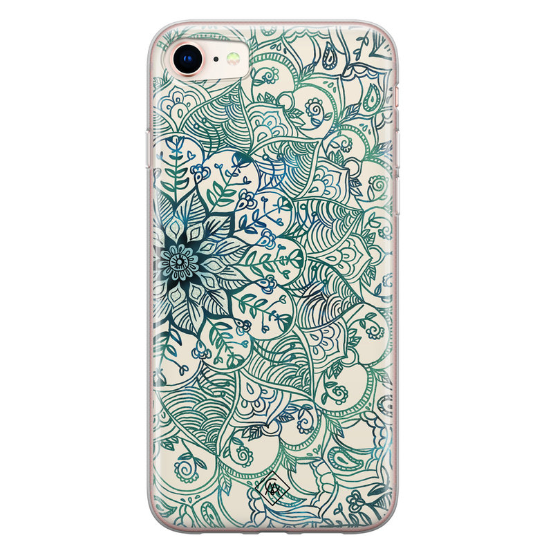 Casimoda iPhone 8/7 siliconen hoesje - Mandala blauw