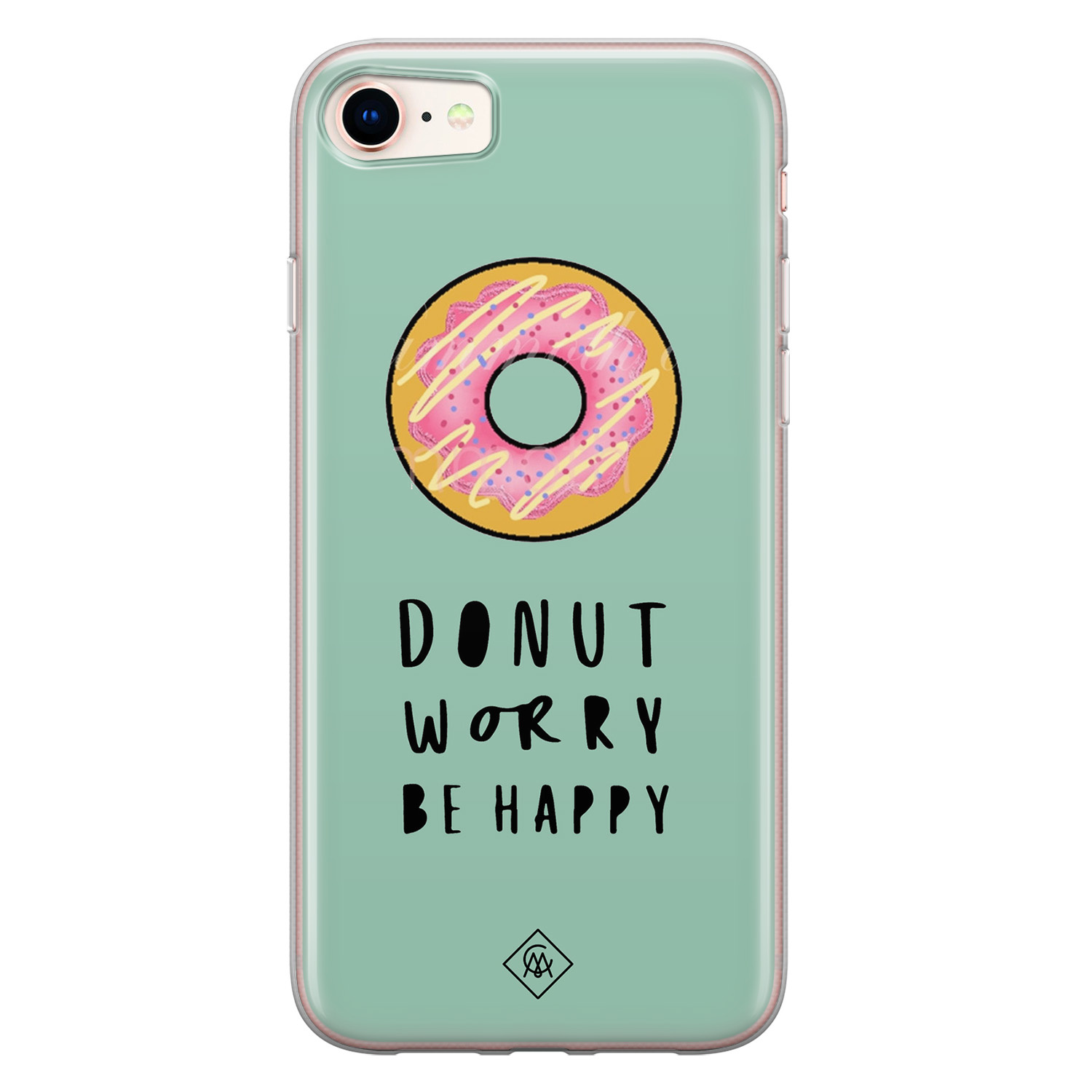 iPhone 8 7 siliconen hoesje Donut worry