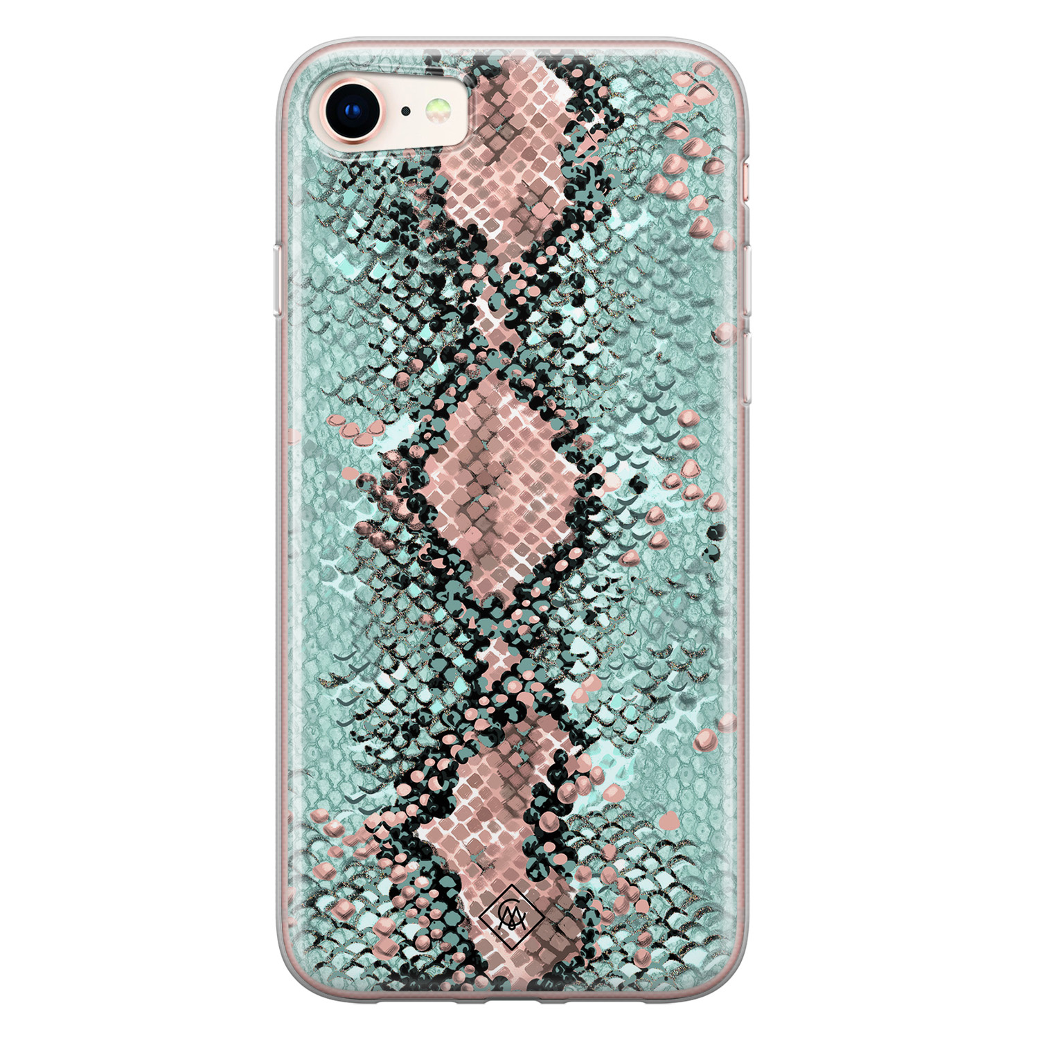 iPhone 8/7 siliconen hoesje - Snake pastel