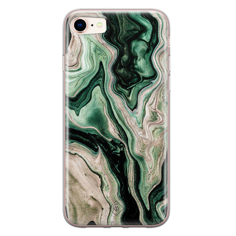 Casimoda iPhone 8/7 siliconen hoesje - Green waves