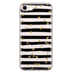 Casimoda iPhone 8/7 siliconen telefoonhoesje - Hart streepjes