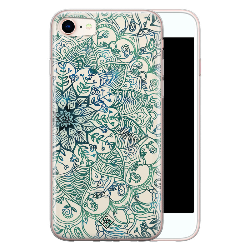 Casimoda iPhone 8/7 siliconen hoesje - Mandala blauw