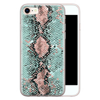 Casimoda iPhone 8/7 siliconen hoesje - Snake pastel