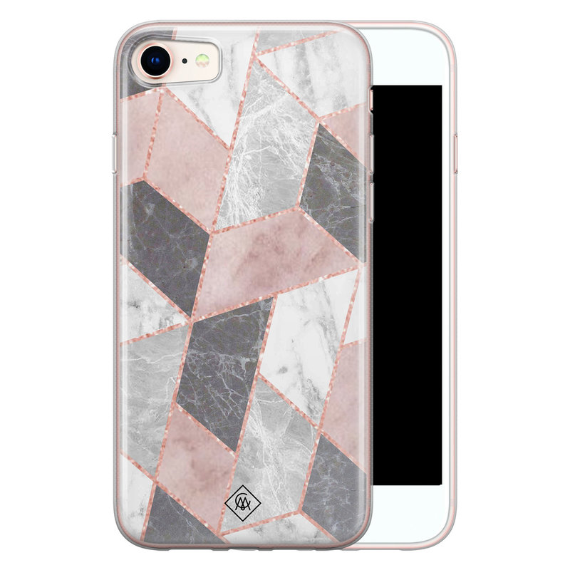 Casimoda iPhone 8/7 siliconen telefoonhoesje - Stone grid