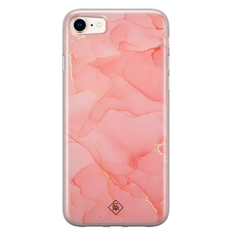 Casimoda iPhone 8/7 siliconen hoesje - Marmer roze