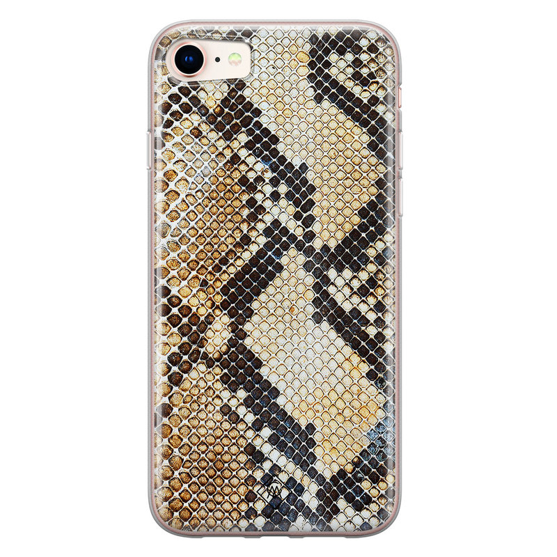 Casimoda iPhone 8/7 siliconen hoesje - Golden snake