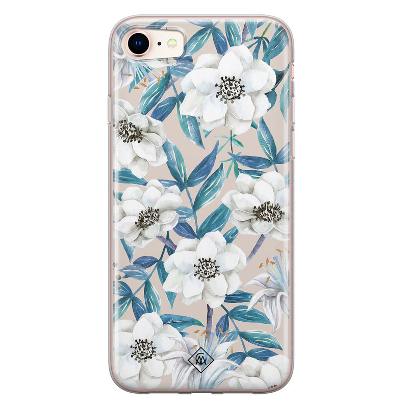 Casimoda iPhone 8/7 siliconen telefoonhoesje - Touch of flowers