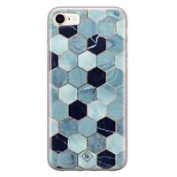 Casimoda iPhone 8/7 siliconen hoesje - Blue cubes