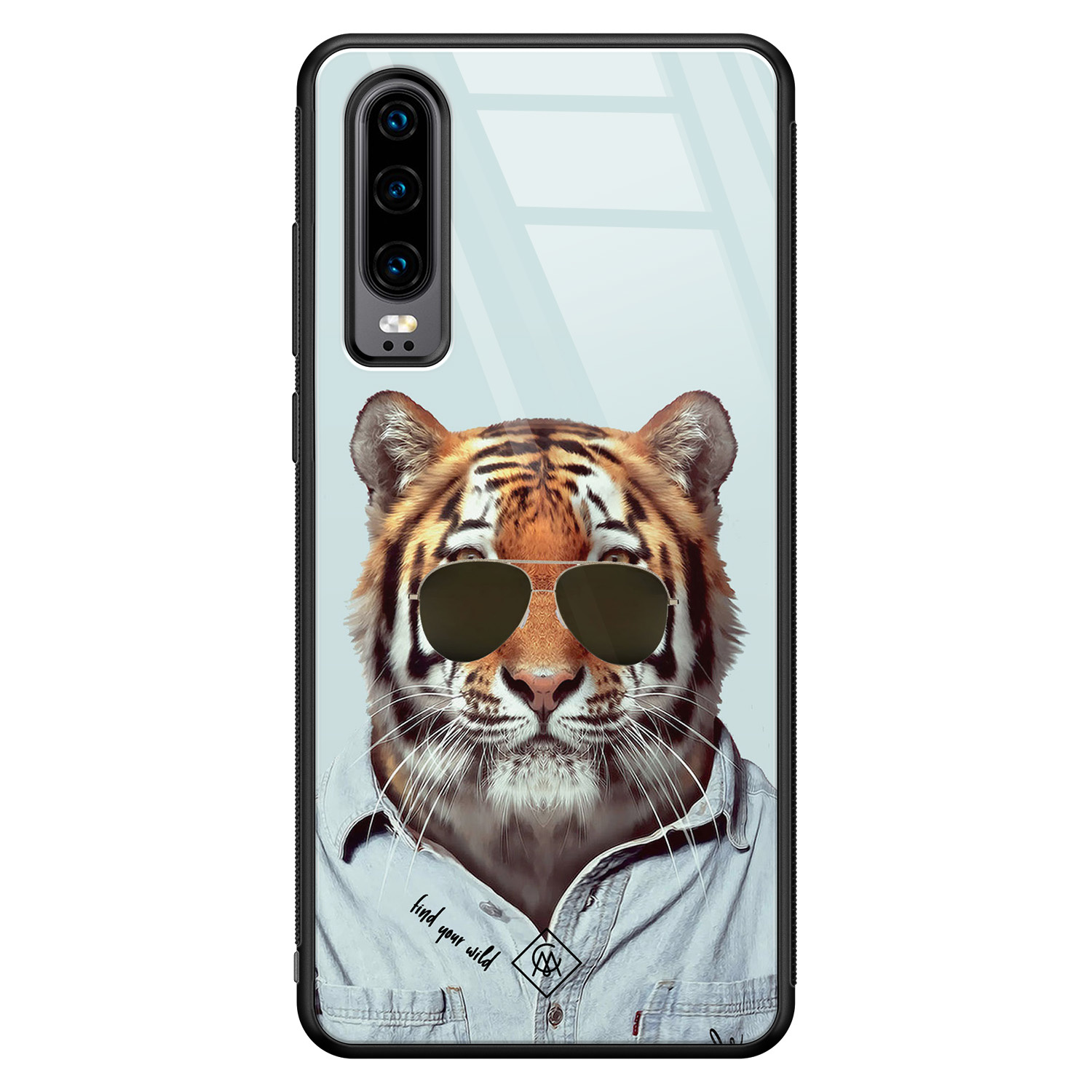 Huawei P30 glazen hardcase - Tijger wild