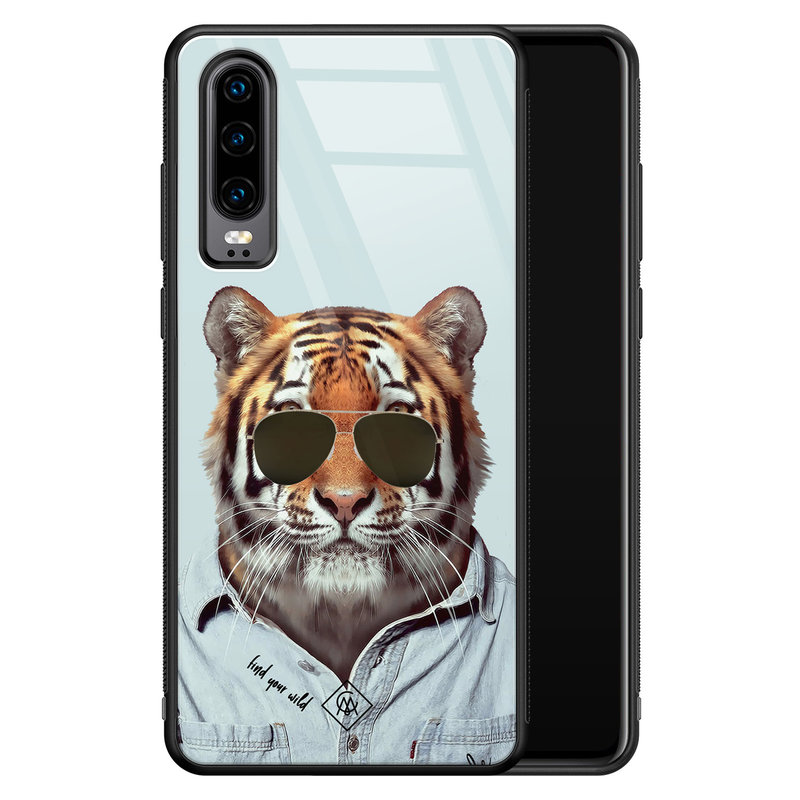 Casimoda Huawei P30 glazen hardcase - Tijger wild