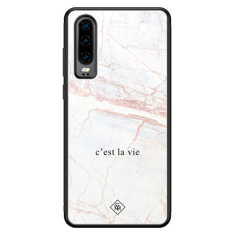 Casimoda Huawei P30 glazen hardcase - C'est la vie