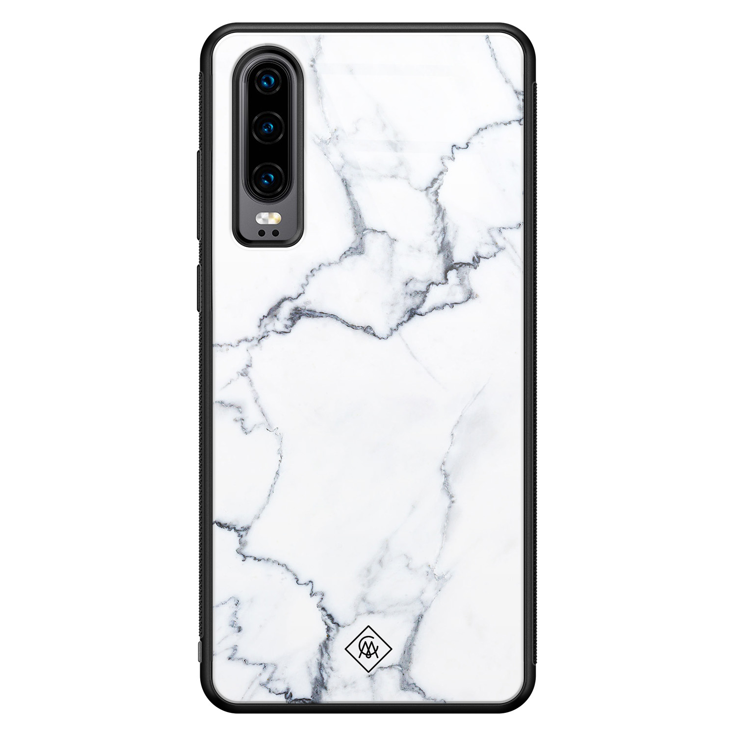 Huawei P30 glazen hardcase - Marmer grijs