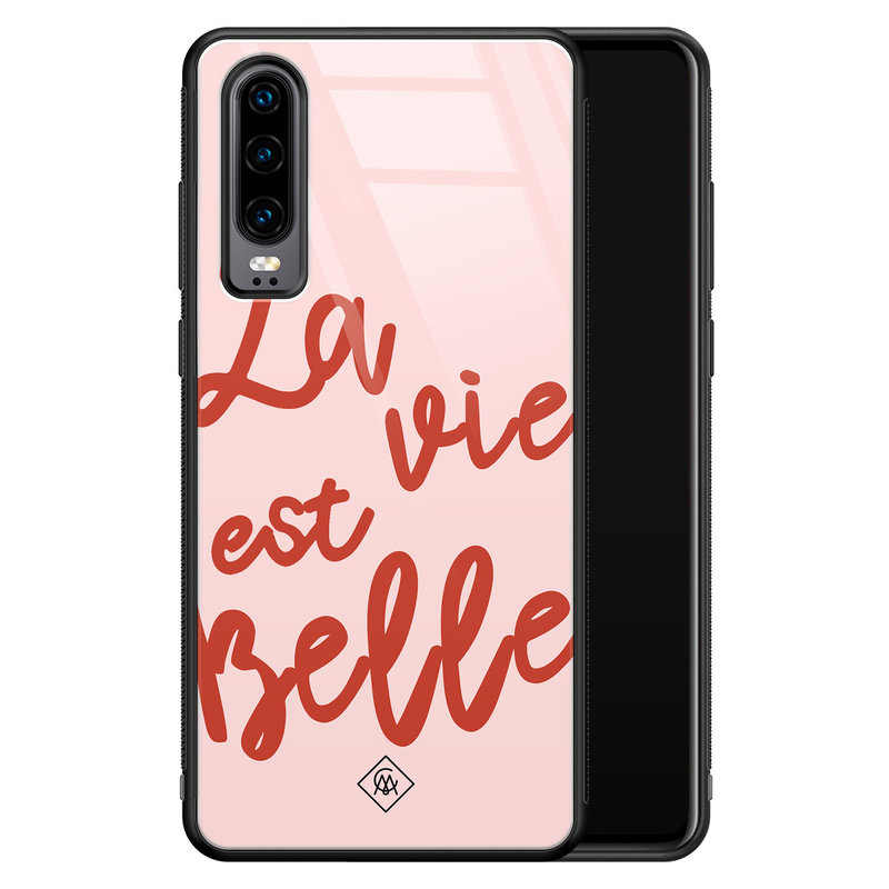 Casimoda Huawei P30 glazen hardcase - La vie est belle