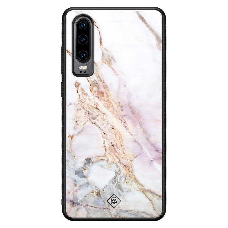 Casimoda Huawei P30 glazen hardcase - Parelmoer marmer