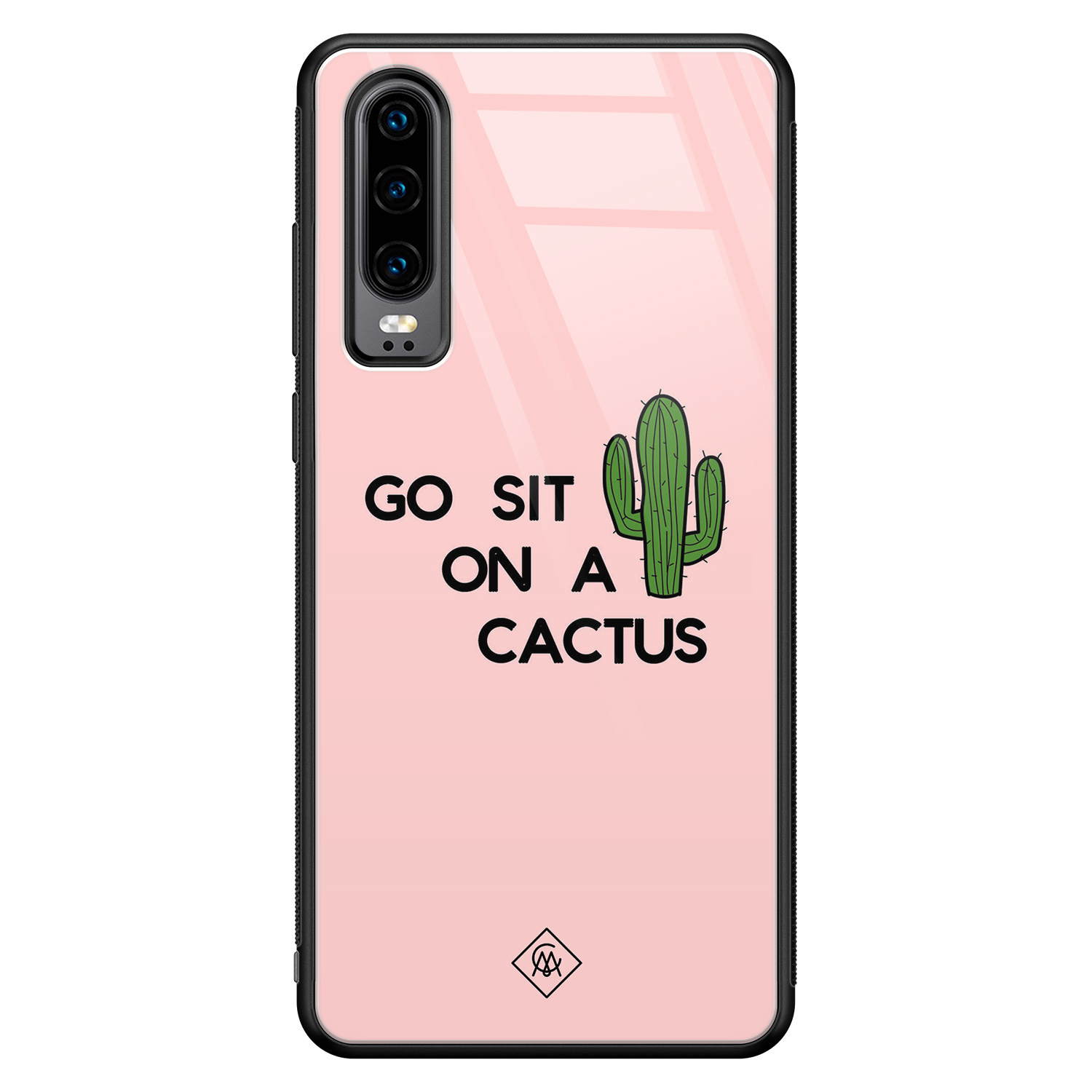 Huawei P30 glazen hardcase - Go sit on a cactus