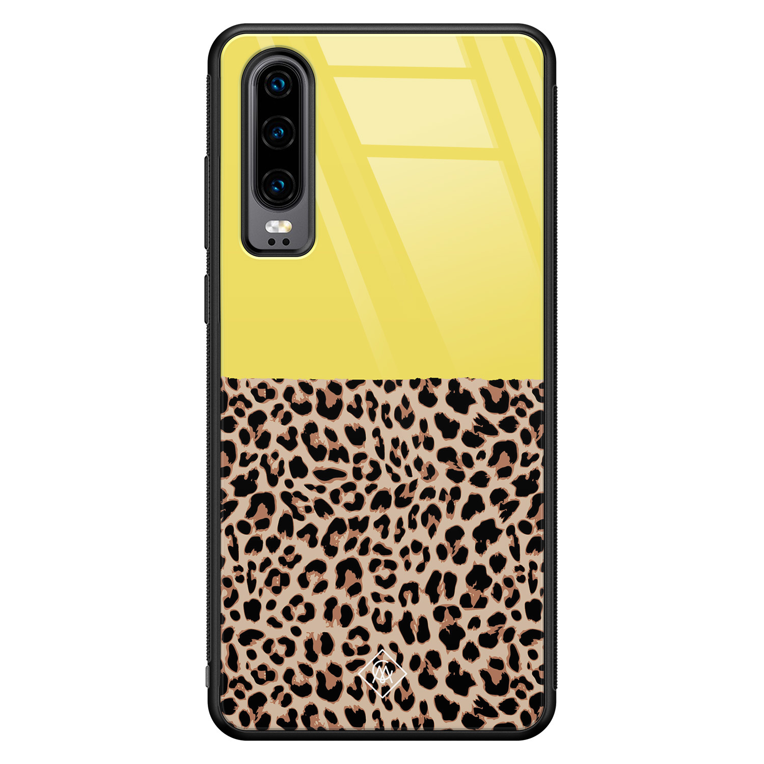 Huawei P30 glazen hardcase - Luipaard geel