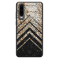 Casimoda Huawei P30 glazen hardcase - Chevron luipaard