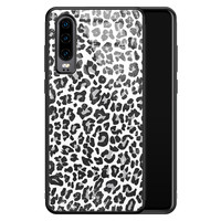 Casimoda Huawei P30 glazen hardcase - Luipaard grijs