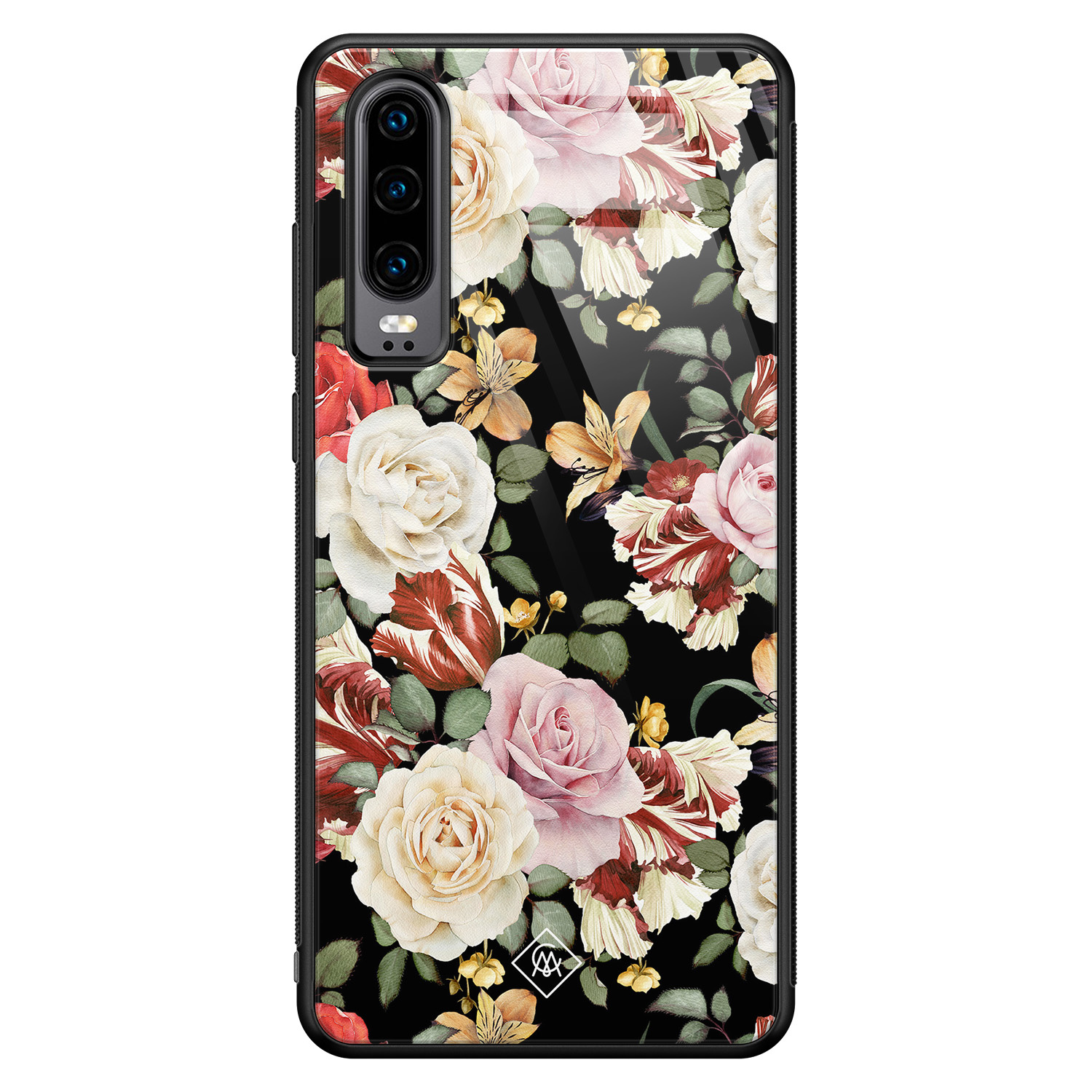 Huawei P30 glazen hardcase - Flowerpower