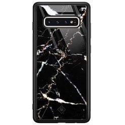 Casimoda Samsung Galaxy S10 glazen hardcase - Marmer zwart