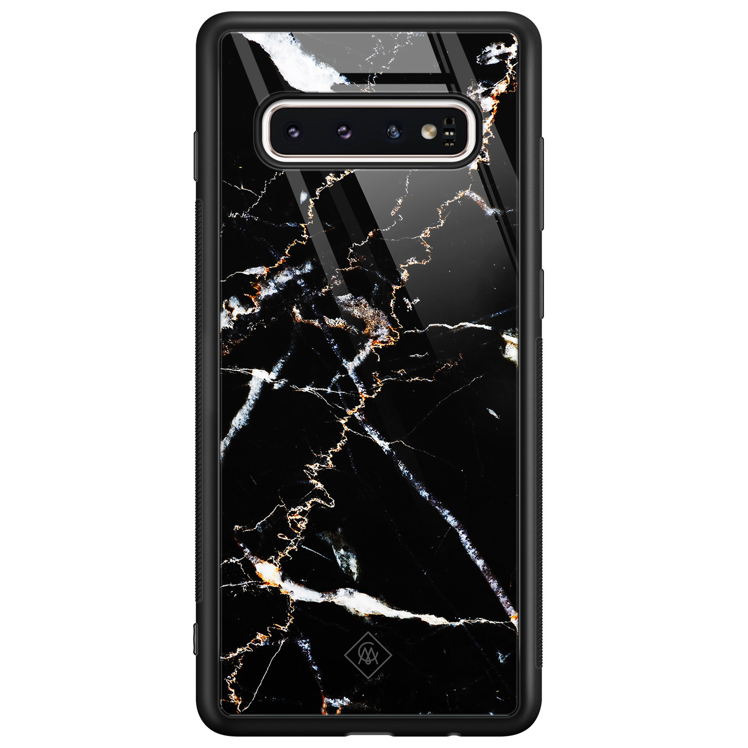 Samsung Galaxy S10 glazen hardcase Marmer zwart