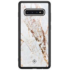 Casimoda Samsung Galaxy S10 glazen hardcase - Marmer goud