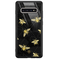 Casimoda Samsung Galaxy S10 glazen hardcase - Bee yourself
