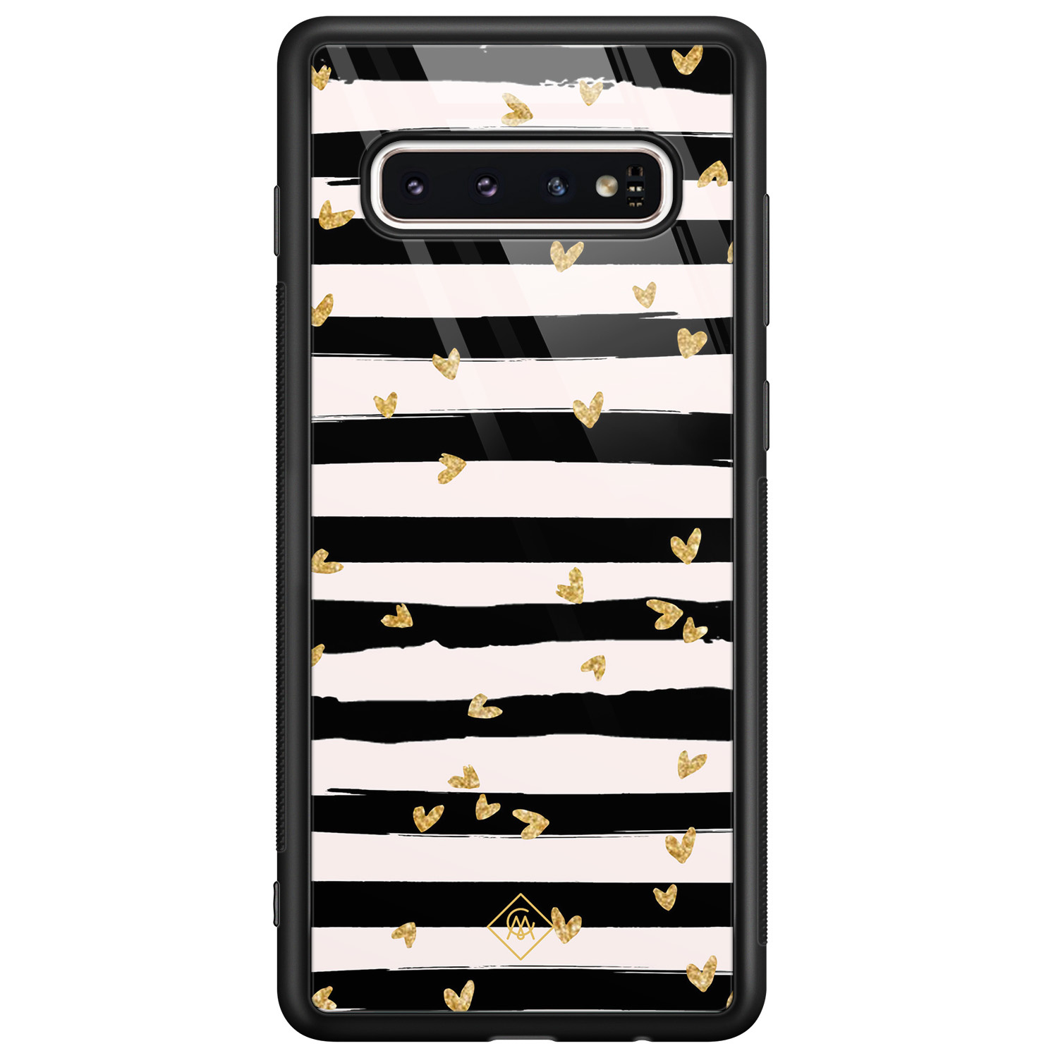 Samsung Galaxy S10 glazen hardcase Hart streepjes