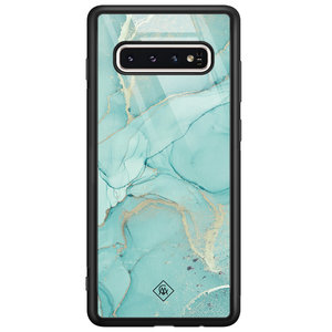 Casimoda Samsung Galaxy S10 glazen hardcase - Touch of mint