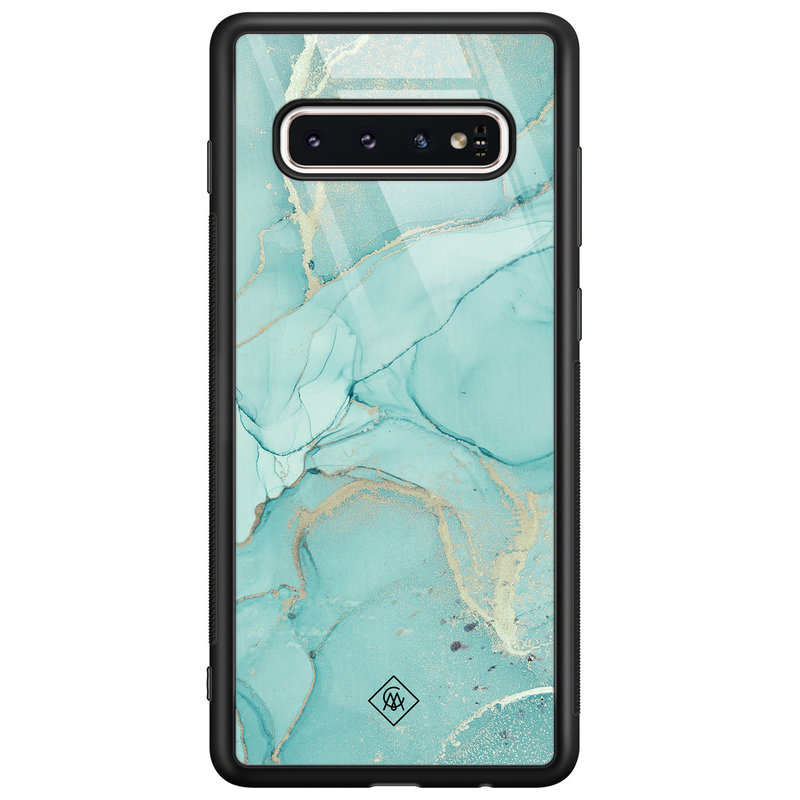 Casimoda Samsung Galaxy S10 glazen hardcase - Touch of mint