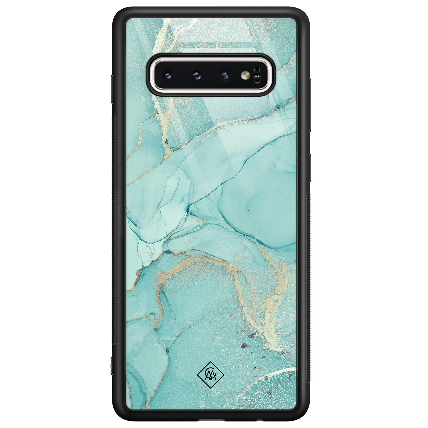 Samsung Galaxy S10 glazen hardcase Touch of mint