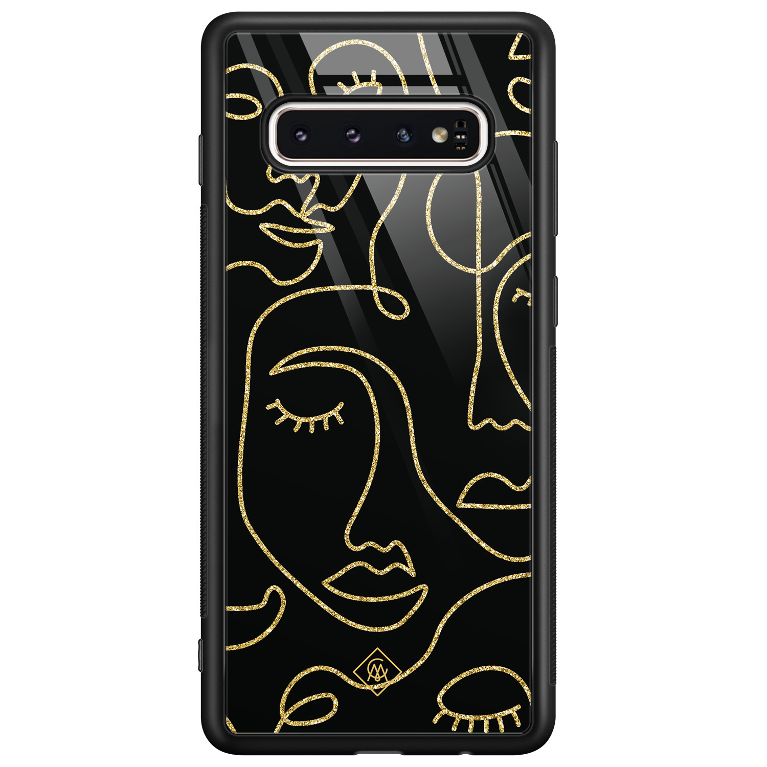 Samsung Galaxy S10 glazen hardcase Abstract faces