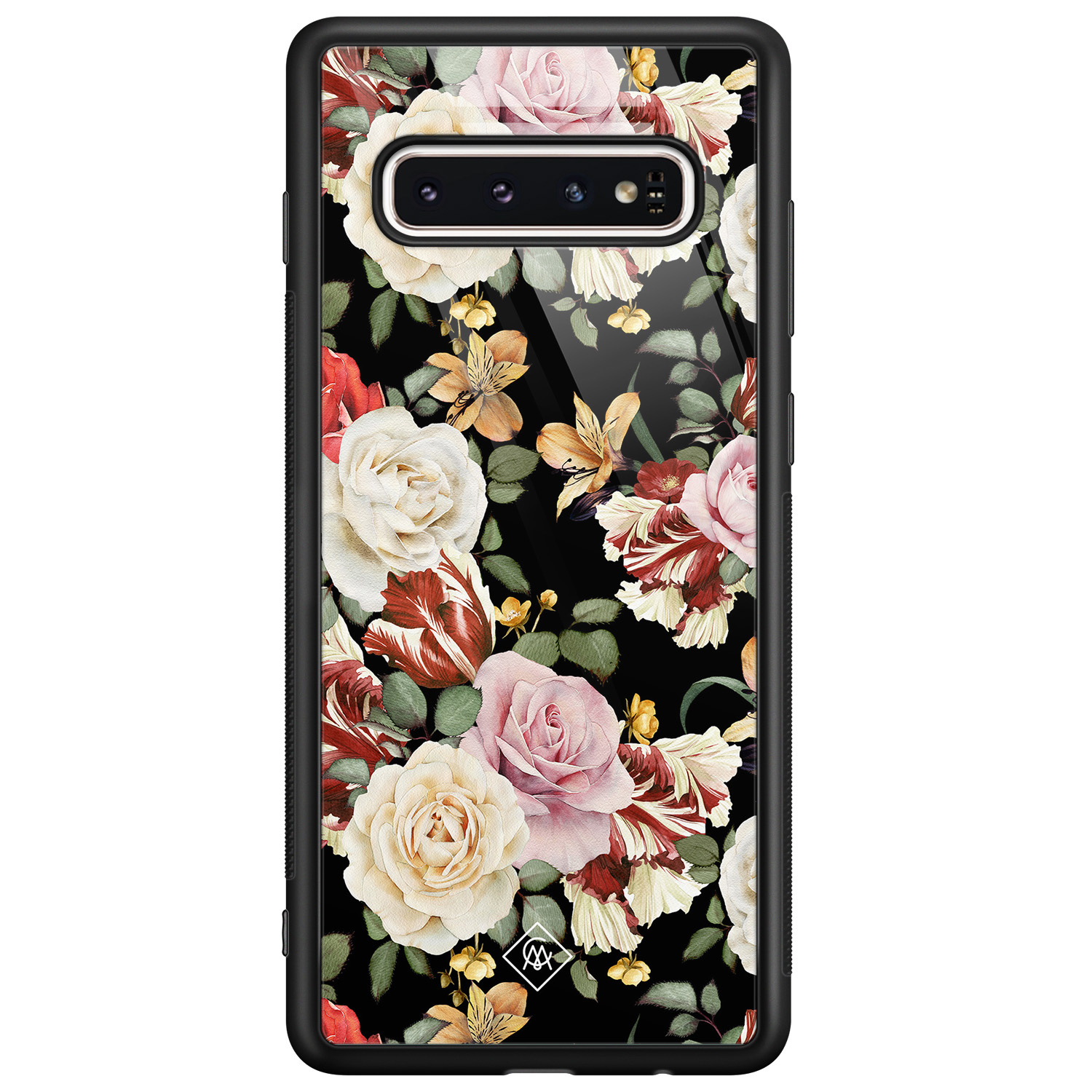 Samsung Galaxy S10 glazen hardcase Flowerpower